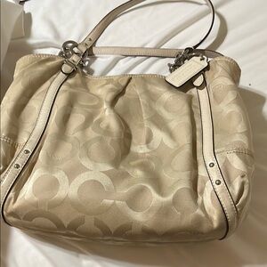 Coach Cream Signature Shoulder Bag